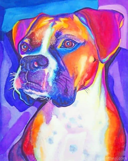 Colored Boxer Dog – 5D Diamond Paintings Painting By Numbers Kits