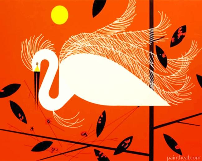 Charley Harper Snowy Egret Painting By Numbers Kits