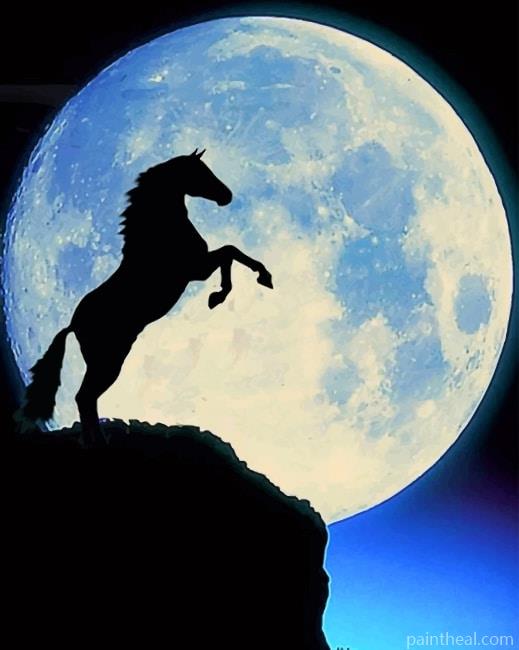 Rearing Horse Moon Painting By Numbers Kits