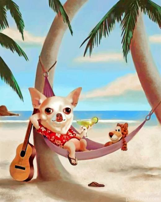 Chihuahua On Hammock- 5D Diamond Painting Painting By Numbers Kits