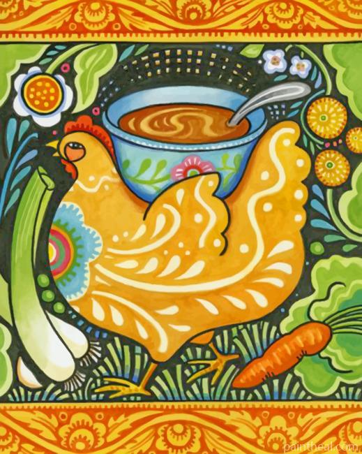 Chicken Soup Folk Painting By Numbers Kits