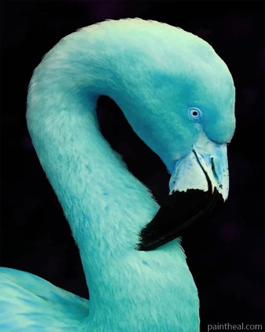 Aesthetic Blue Flamingo Painting By Numbers Kits