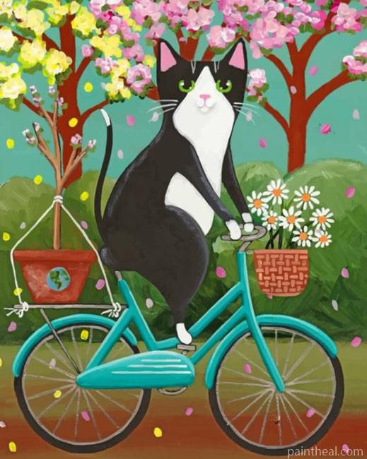 Cat Enjoying The Spring Painting By Numbers Kits