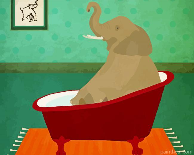 Elephant In A Bathtub Painting By Numbers Kits