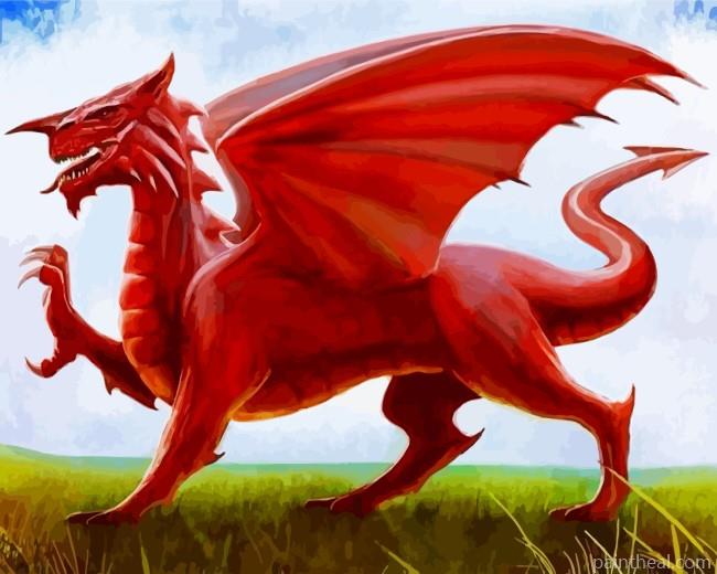 Aesthetic Welsh Dragon Painting By Numbers Kits