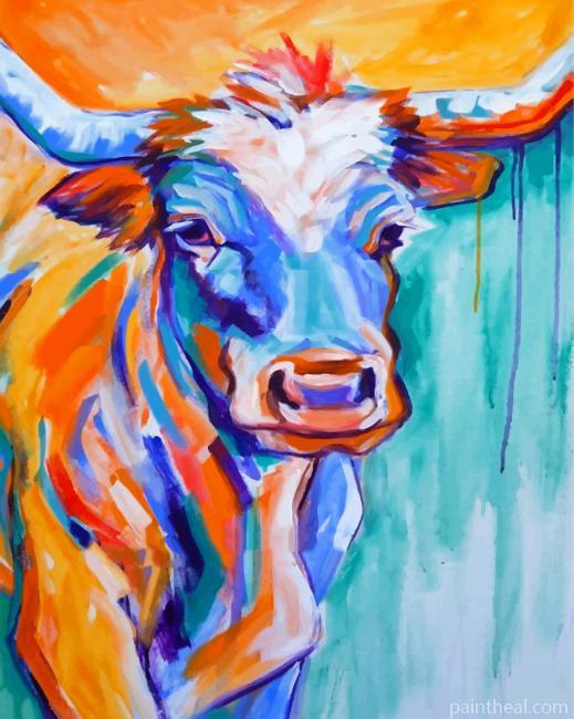 Abstract Cow Painting By Numbers Kits