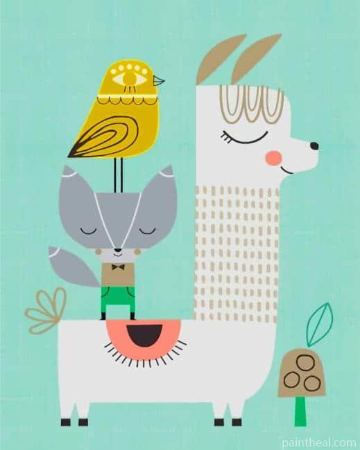 Lama And Animals Painting By Numbers Kits