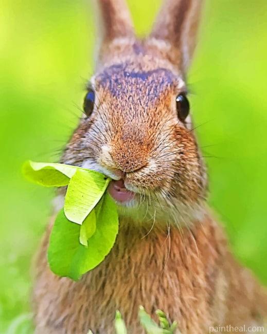 Bunny Eating Grass Painting By Numbers Kits