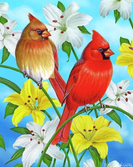 Cardinals Birds Painting By Numbers Kits