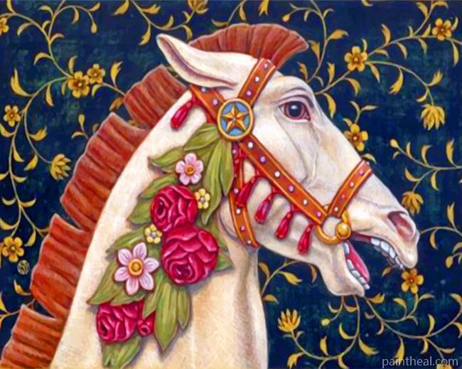 Aesthetic White Horse Painting By Numbers Kits