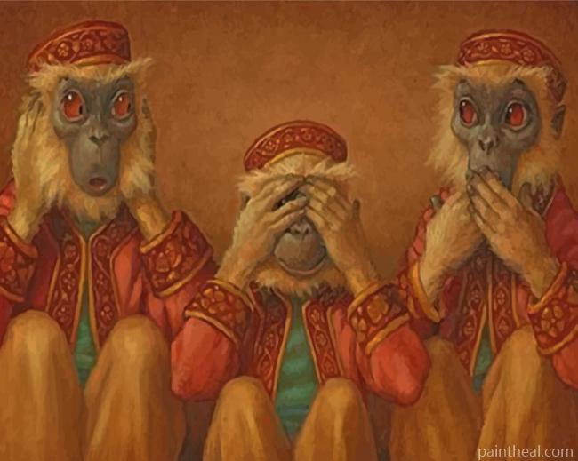 Wise Monkeys Painting By Numbers Kits