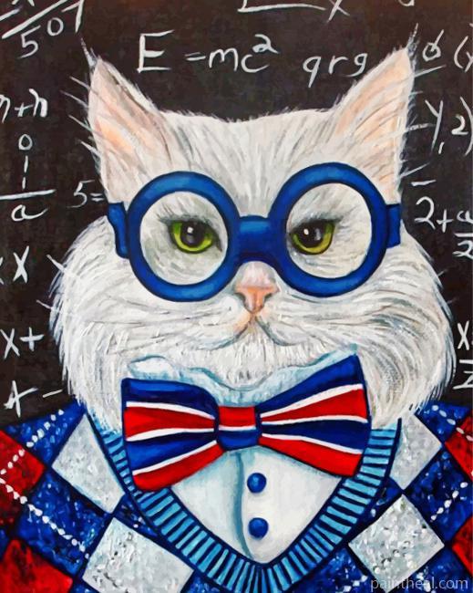 Cat With Glasses Painting By Numbers Kits