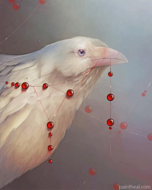 Aesthetic White Ravens Painting By Numbers Kits