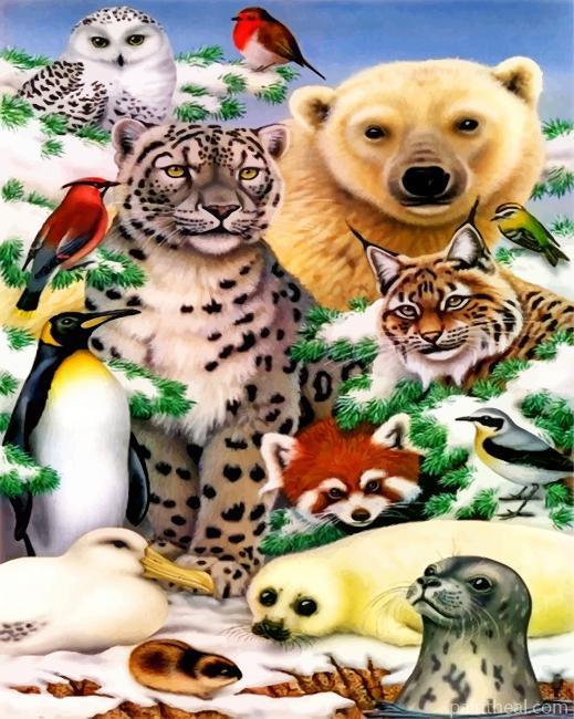 Wild Animals Illustrations Painting By Numbers Kits