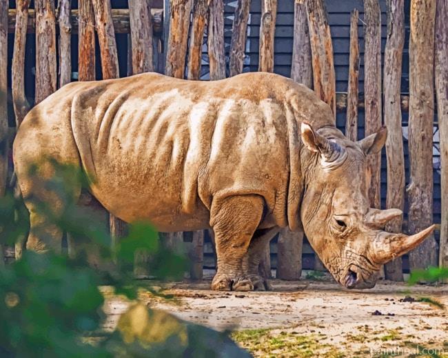 Rhinoceros In Zoo Painting By Numbers Kits