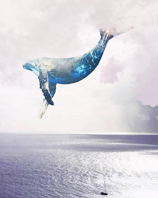Flying Whale Painting By Numbers Kits