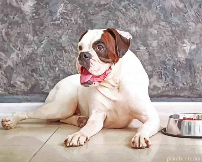 Aesthetic White Boxer Dog Painting By Numbers Kits