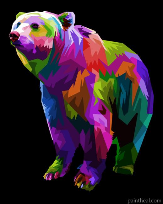 Colorful Bear Pop Art Painting By Numbers Kits