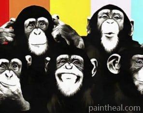 Funny Monkeys Painting By Numbers Kits