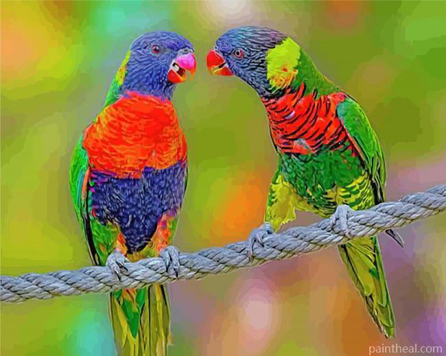 Lorikeet Birds Painting By Numbers Kits