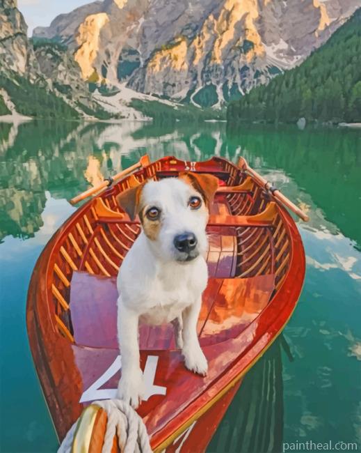 Jack Russell In Lake Louise Painting By Numbers Kits