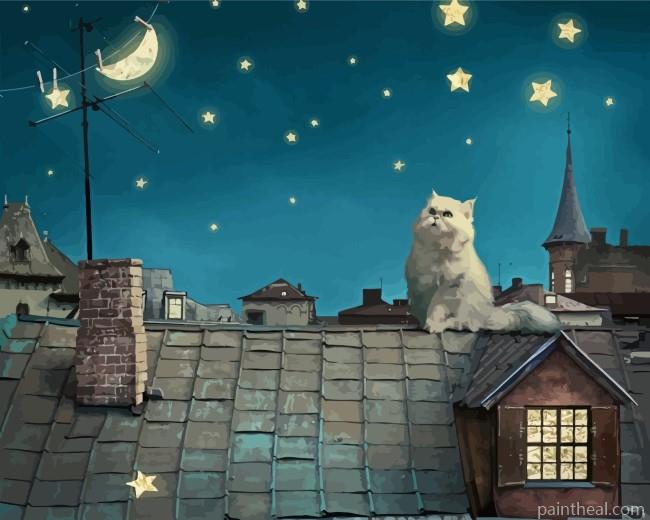 Black Cat Moon Painting By Numbers Kits
