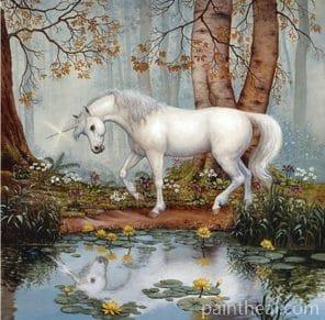 Unicorn Horse In The Forest Painting By Numbers Kits
