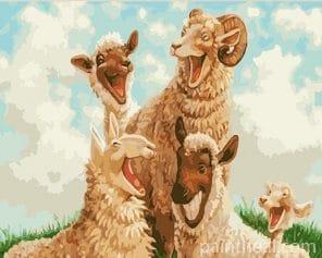 Funny Sheep Painting By Numbers Kits