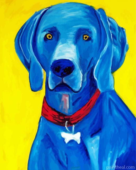 Blue Dog Animal Painting By Numbers Kits