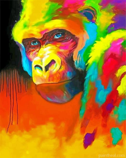 Aesthetic Colorful Monkey Painting By Numbers Kits