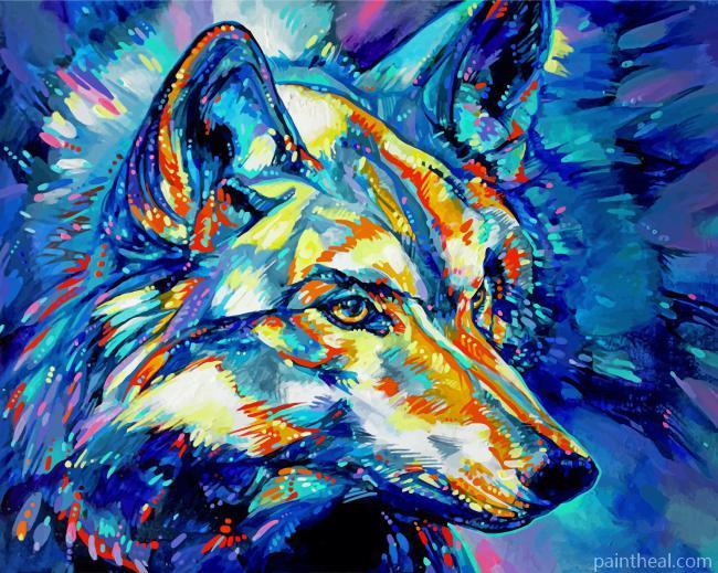 Aesthetic Colorful Wolf Painting By Numbers Kits