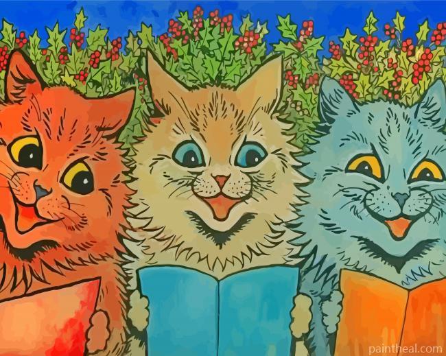 Carol Singing Cats By Louis Wain Painting By Numbers Kits