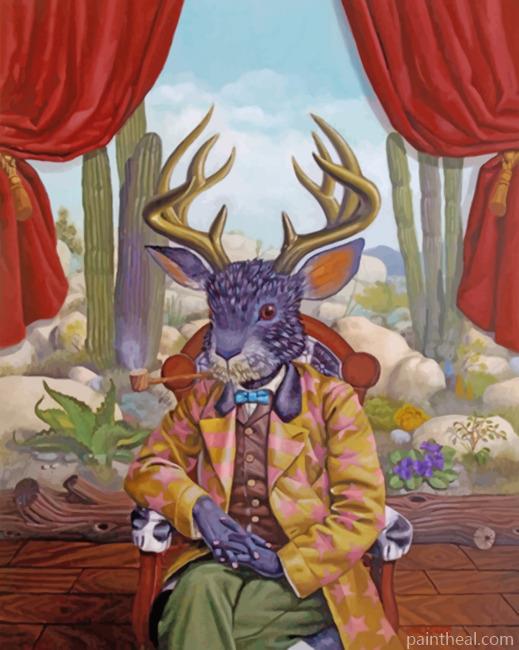 Black Jackalope Painting By Numbers Kits