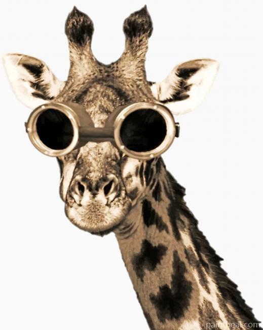 Giraffe With Sunglasses Painting By Numbers Kits