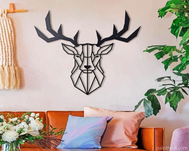 Aesthetic Tropical Deer Head Painting By Numbers Kits