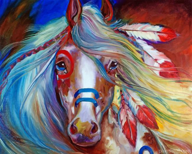 Fearless Indian War Horse Painting By Numbers Kits