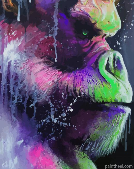 Colored Gorilla Painting By Numbers Kits