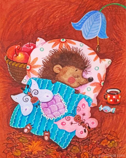 Sleepy Hedgehog Painting By Numbers Kits