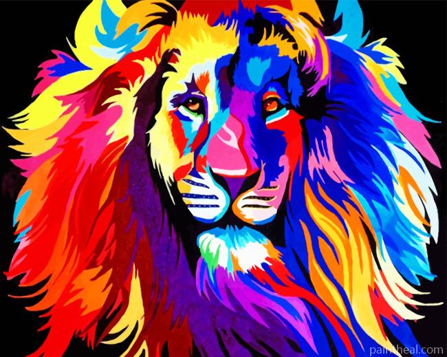 Aesthetic Rainbow Lion Painting By Numbers Kits