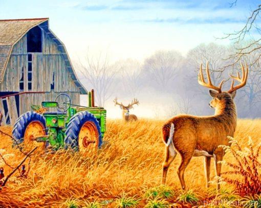 Male Deer In Farm Painting By Numbers Kits