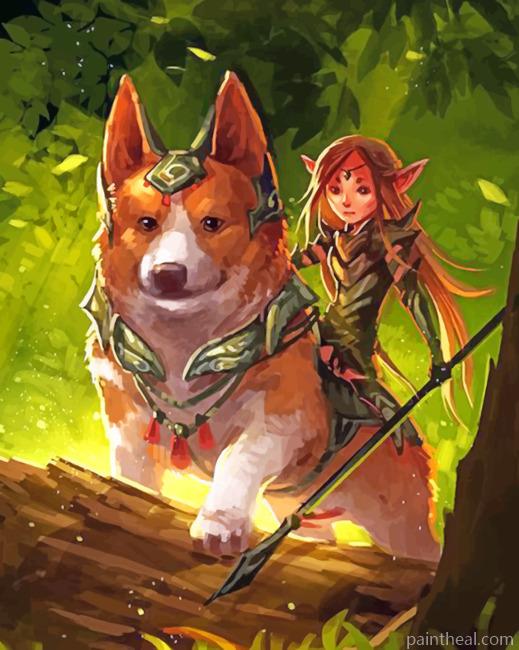 Fighter Corgi And Brave Fairy Painting By Numbers Kits
