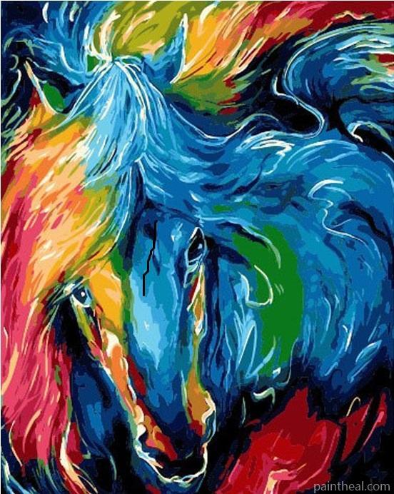 Colorful Abstract Horse Painting By Numbers Kits