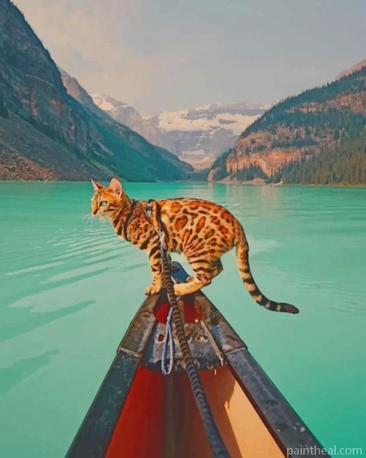 Bengal Cat In Banff National Park Painting By Numbers Kits