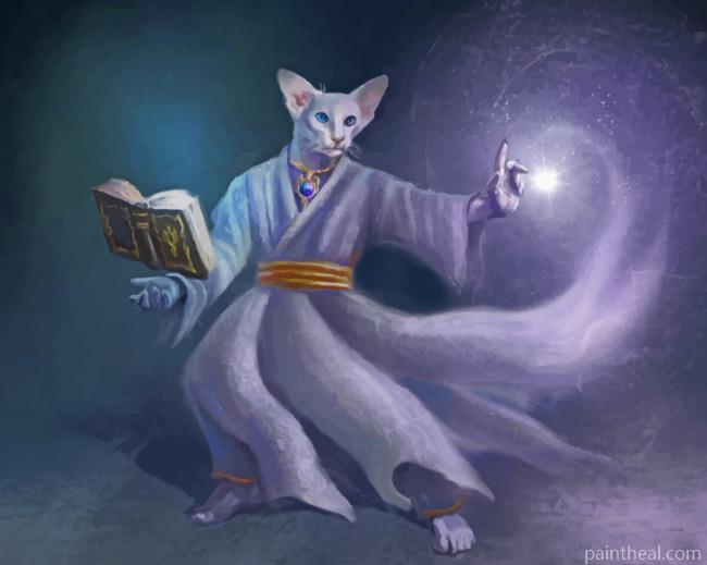 White Magic Cat Painting By Numbers Kits