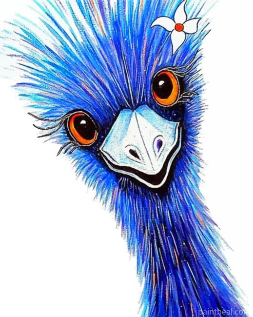 Blue Emu Bird Painting By Numbers Kits