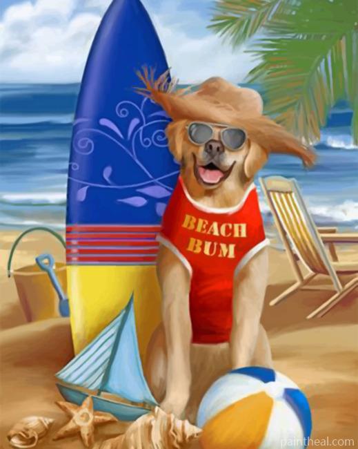 Dog Enjoying His Summer Painting By Numbers Kits