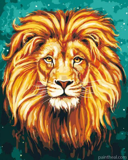 Golden Lion Painting By Numbers Kits