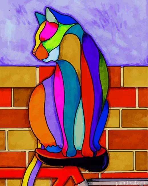 Colored Cat Art Painting By Numbers Kits