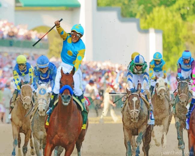 Churchill Derby Horses Jockey Painting By Numbers Kits