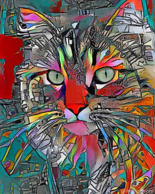 Aesthetic Abstract Cat Painting By Numbers Kits